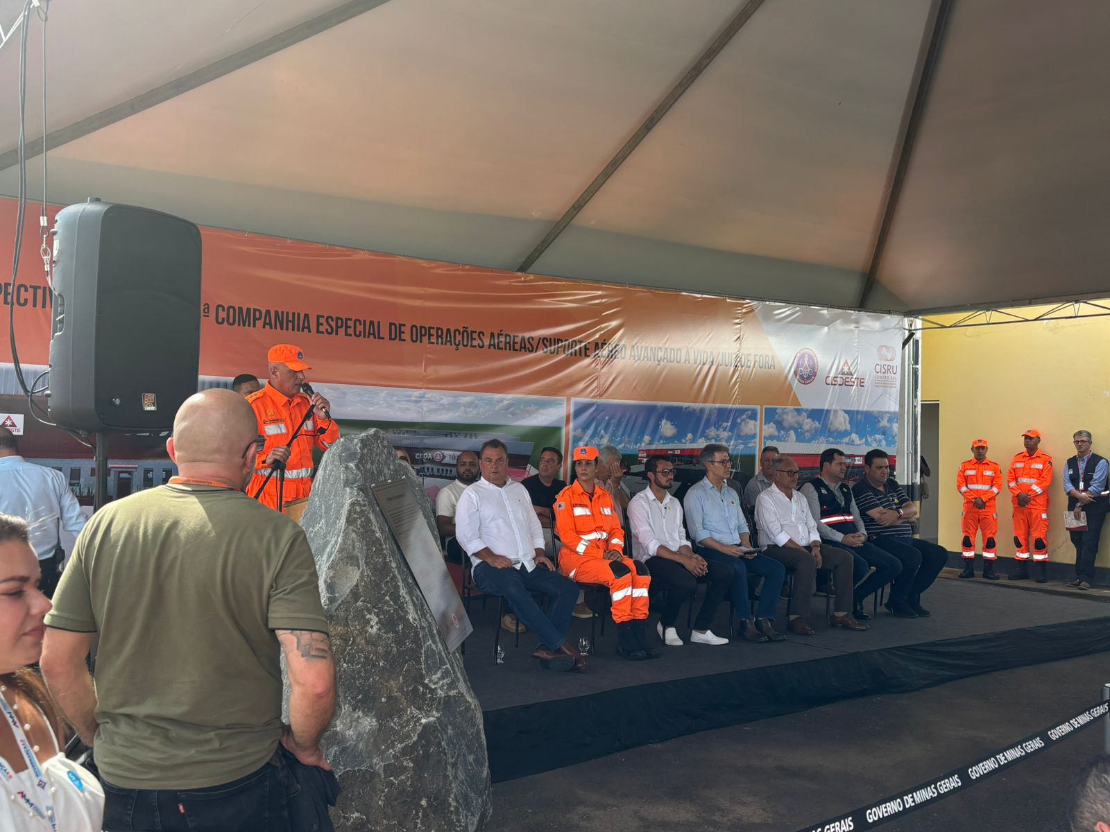 Base para resgate aéreo do Samu e dos Bombeiros tem pedra fundamental lançada em Juiz de Fora